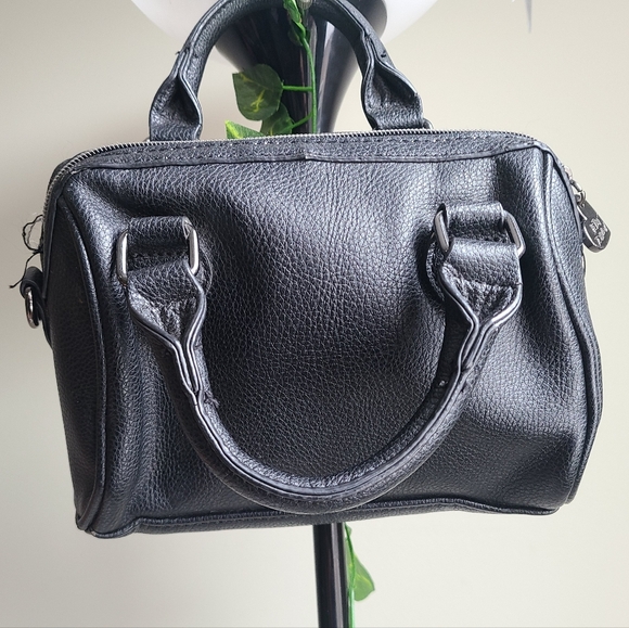 Betsey Johnson Black Velvet Rhinestone Studded Mini Satchel Bag - Picture 3 of 3